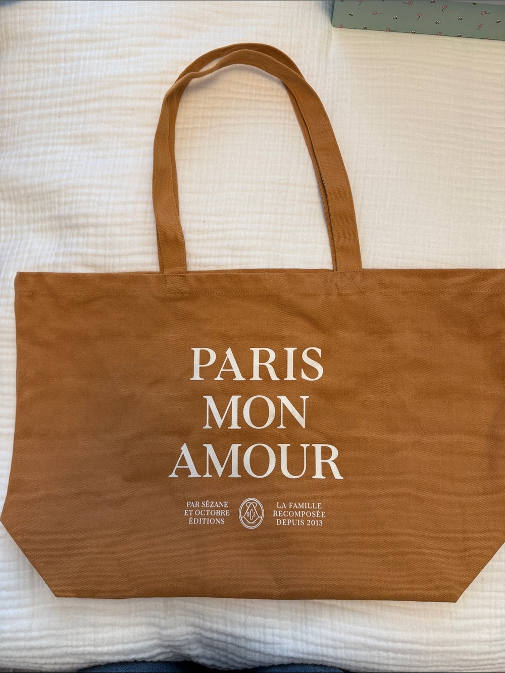 Sézane Paris Mon Amour tote bag